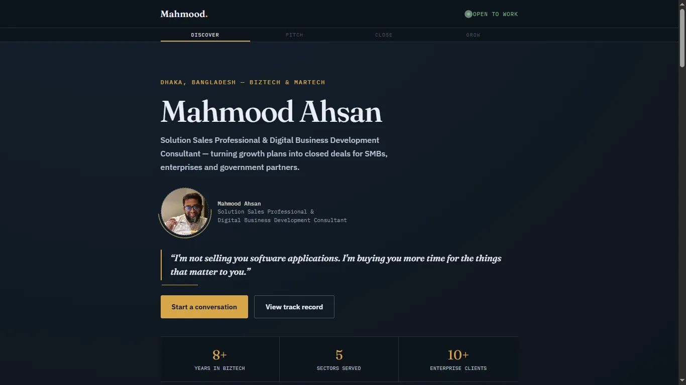 Mahmood Ahsan portfolio site